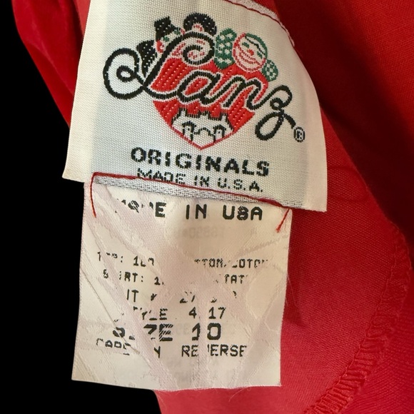 Vtg 80s Lanz Red Velvet Tartan Plaid Taffeta Holiday Formal Party Gown Dress 10 - Picture 8 of 14